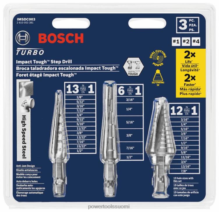 tarvikkeet | pikateräksestä iskunkestävä turboporanteräsarja 3 kpl Bosch SAT62545