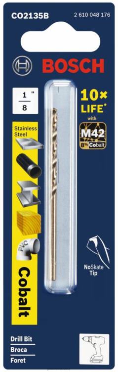 tarvikkeet | 1/8 tuumaa x 2-3/4 tuumaa koboltti m42 poranterä Bosch SAT6277