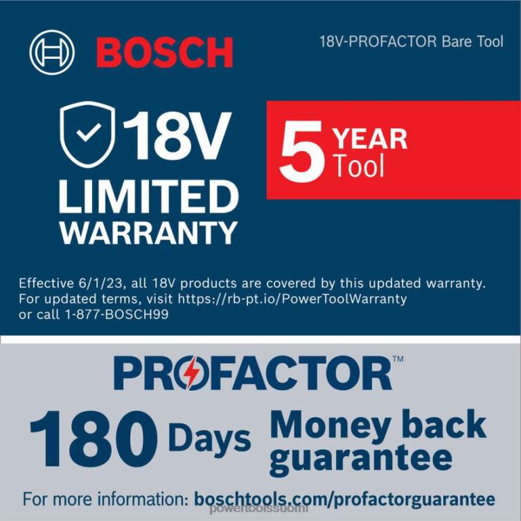 työkalut | profactor 18v ​​1/2in pora/väännin liitetty valmiina (paljas työkalu) Bosch SAT6293